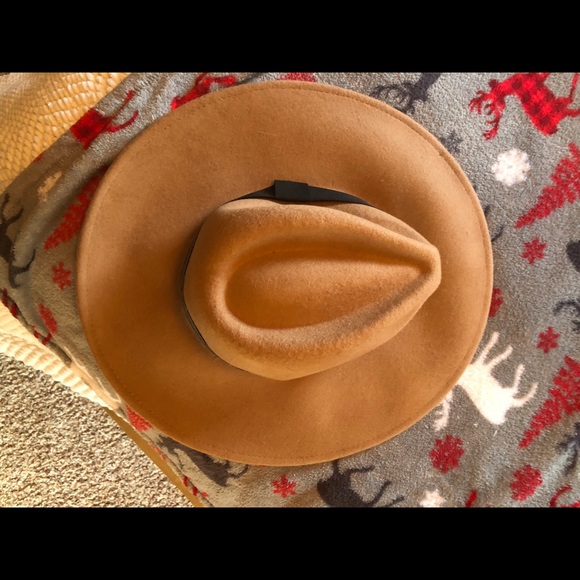 Tan Rimmed Cowboy-Style Hat - Picture 2 of 4